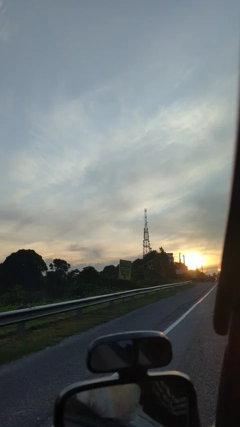 Panoramic video of dusk with orange light of the sun. Stock Footage 311364786