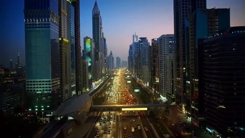 Panoramic video HD. Dubai city. Centre. The highest building. Tower. Skyscraper Stock Footage 88334093