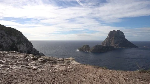 Panoramic video of the island of Es vedra in ibiza 스톡 동영상 101689329