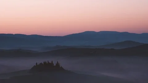 Panoramic video of a landscape of the Tuscan Stock Footage 75182541