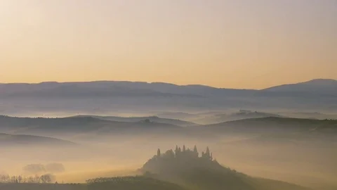 Panoramic video of a landscape of the Tuscany Stock Footage 75182740