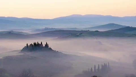 Panoramic video of a landscape of the Tuscany Stock Footage 75183014