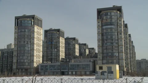 Panoramic video of multi-storey buildings Video stock 119250102