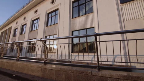 Panoramic video of the river port building Stock Footage 248060222
