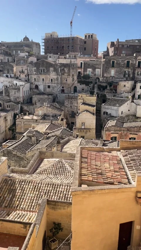 Panoramic Video of Sassi di Matera, Italy – Ancient Cave City Stock Footage 305241690
