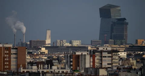 Panoramic view to the 13th arondissement of Paris France Stock Footage 315318056