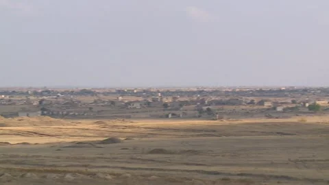 Panoramic view of Abandoned and Destroyed Willage Buildings In Agdam Karabakh 5 Stock Footage 221989266
