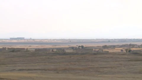 Panoramic view of Abandoned and Destroyed Willage Buildings In Agdam Karabakh 4 Stock Footage 221989278