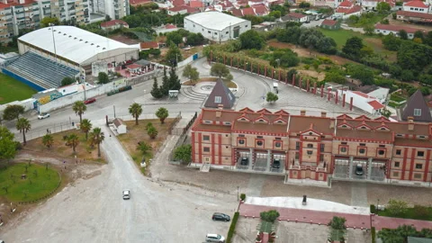 Panoramic view from above of Almada, Pragal and Cova da Piedade in Lisbon. Stock Footage 169624318
