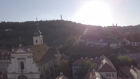 Panoramic view from above on Prague Castle. Aerial of the city, Old Town. (5) Stock Footage 117203838