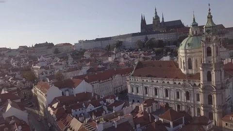 Panoramic View From Above On The Prague Castle Aerial Of The City, Old Town( 4 ) Stock Footage 117203913