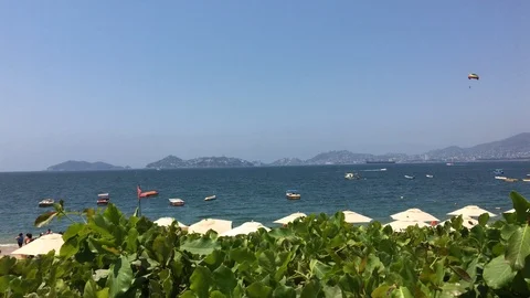 Panoramic view of Acapulco beach Stock Footage 87477910