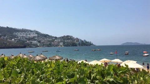 Panoramic view of Acapulco beach Stock Footage 87477999