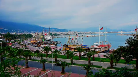 Panoramic view to Alanya, Turkey Stock Footage 24816989