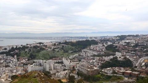 Panoramic view of Algiers, capital city of Algeria Stock Footage 119050960