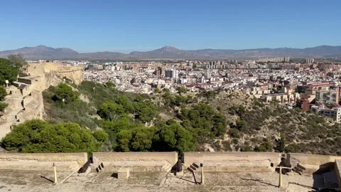 Panoramic View on Alicante from the castle Stock Footage 221485455