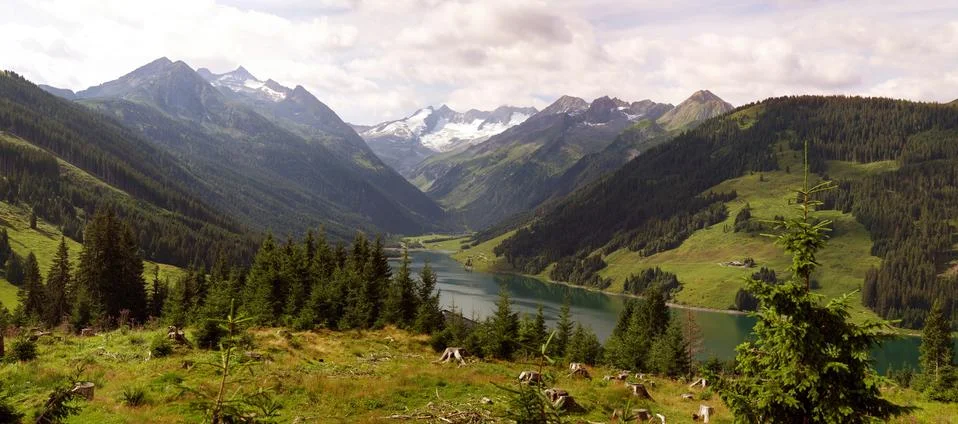 Panoramic view of a alpine landscape austria Stock Photos