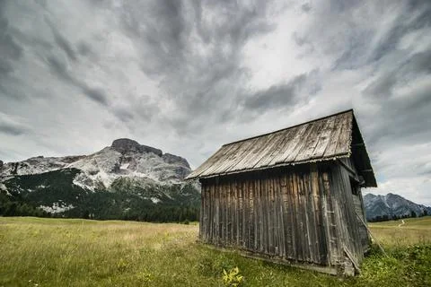 Panoramic view of Alps mountains Stock Photos