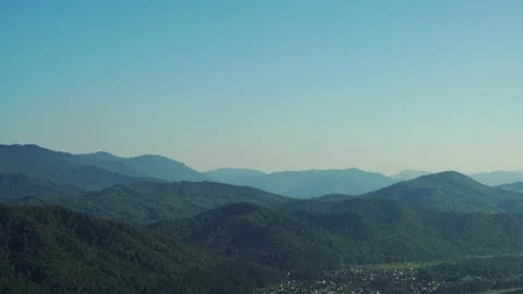 Panoramic view of Altai mountains in summer, Russia Видео 143229764