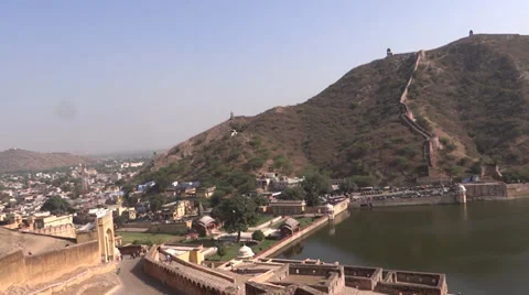 A panoramic view from amer fort, Jaipur2 Stock-Footage 33379779