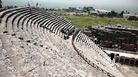 Panoramic View Of An Ancient Amphitheater Stock Footage 44751811