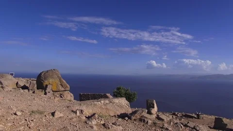 Panoramic view of the ancient city of Assos Stock Footage 71474994