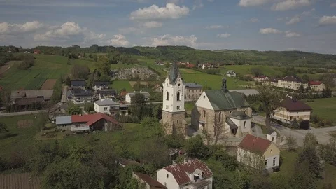 Panoramic view of the ancient city Lviv in Western Ukraine Stock Footage 123539124