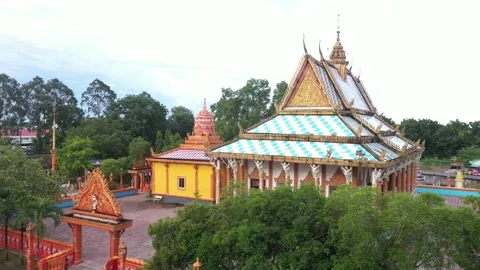 Panoramic view of the ancient Sangke khmer temple Video stock 218164635