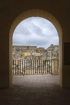 Panoramic view of the ancient town of Matera (Sassi) in Basilicata. Unesco site. Stock Photos