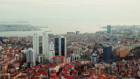 Panoramic view of ancient Turkish district, Bosphorous, Istambul. historical Stock Footage 201412968