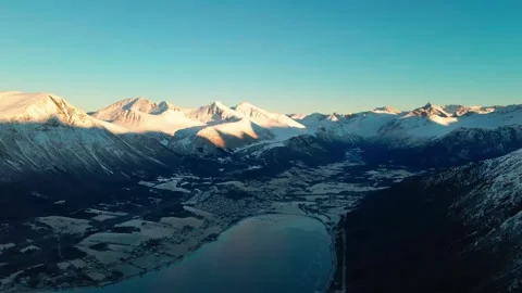 Panoramic View of Andalsnes, Nesaksla Summit &amp; Rampestreken Lookout, Norway Stock Footage 315796650