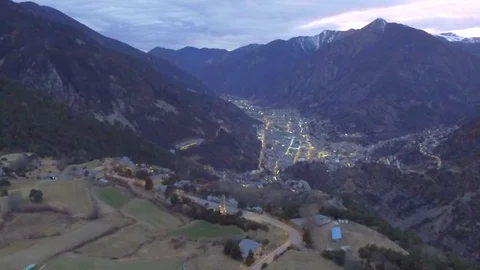 PANORAMIC VIEW OF THE ANDORRA VALLEY 库存影片 101778994