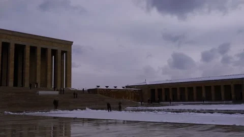 Panoramic view of Anitkabir in winter time. 動画素材 149853399
