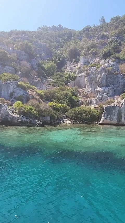Panoramic view of Antalya coast. Landscape view of Mediterranean coast, Antalya, Stock Footage 287707452