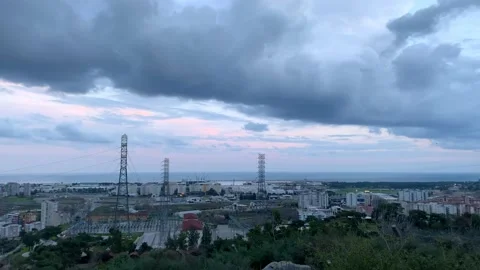 Panoramic view of Antalya Turkey from the mountain top in Konyaalti Vidéo 147438329