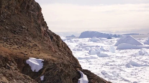 Panoramic view on the Antarctica Stock Footage 93156998