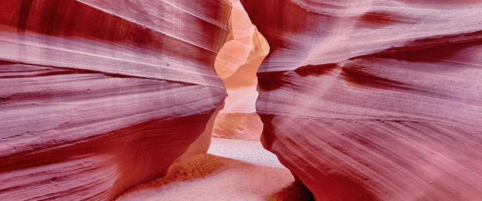 Panoramic view of antelope canyon Stock Photos
