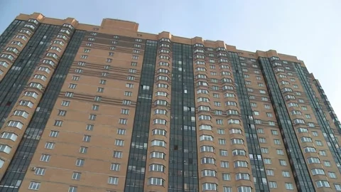 Panoramic view of an apartment block Stock Footage 152014877