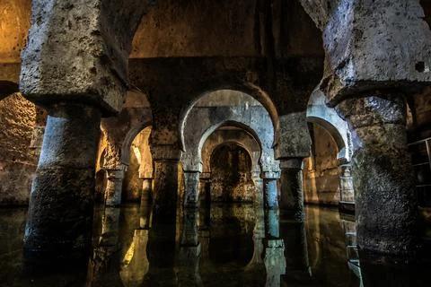 Panoramic view of the arab cistern of Caceres, Spain Foto stock