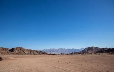 Panoramic view of the Arava desert in Timna Park Stock-Fotos