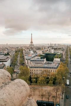 Panoramic view from Arc de Triomphe Stock Photos