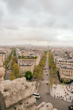 Panoramic view from Arc de Triomphe Stock Photos