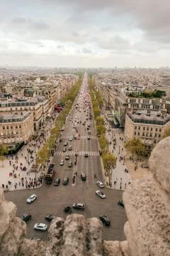 Panoramic view from Arc de Triomphe Foto stock