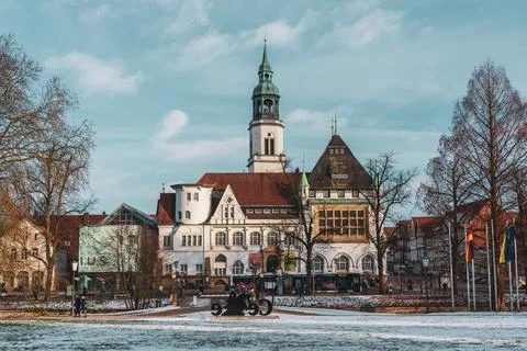 Panoramic view of the architecture of the old town of Celle in Germany. Stock Photos