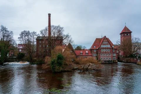 Panoramic view of the architecture of the old town of Lneburg in Germany. Stock Photos