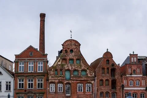 Panoramic view of the architecture of the old town of Lneburg in Germany. Stock Photos