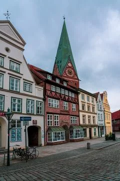 Panoramic view of the architecture of the old town of Lneburg in Germany. Stock Photos