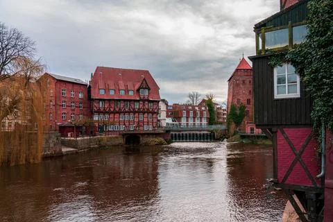 Panoramic view of the architecture of the old town of Lneburg in Germany. Stock Photos