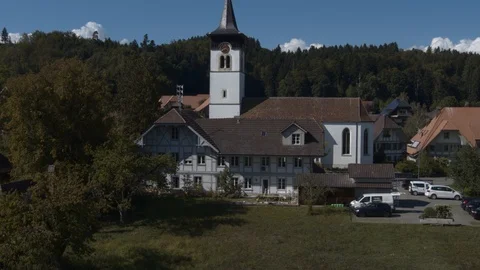 Panoramic view Of the architecture Old Typical village in Bern, Switzerland. Stock Footage 121011708