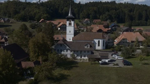 Panoramic view Of the architecture Old Typical village in Bern, Switzerland. Stock Footage 121011803